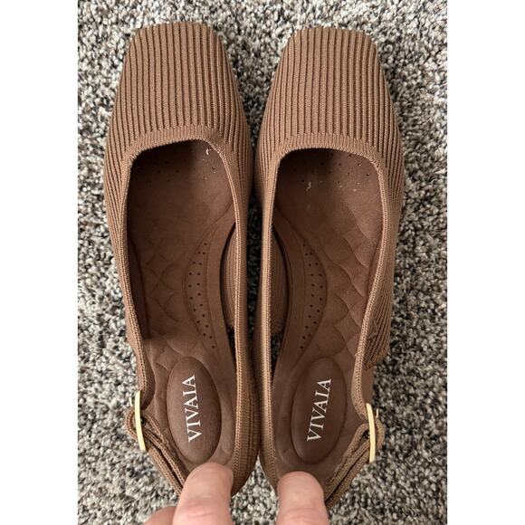 VIVAIA square-toe block heels melody slingback pro women's size 37.5 - Picture 4 of 6